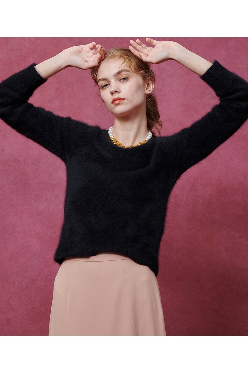 【アルアバイル/allureville】の【Loulou Willoughby】カシミヤブレンドファー加工プルオーバー 人気、トレンドファッション・服の通販 founy(ファニー) 　ファッション　Fashion　レディースファッション　Fashion for Women　トップス・カットソー　Cut & Sew Tops　ニット　Knit Tops & Sweaters　カジュアルプルオーバー・ニットトップス　Pullovers & Knit Tops / Casual Pullovers　コンパクト　Compact, Small Size　デニム　Denim, Jeans Material　バランス　Balance, Style Balance　フレア　Flare, Flared　ミックス　Mix, Mixed Style　再入荷　Restock / Back in Stock　other-6|ID: prp329100004732978 ipo3291000000034565809