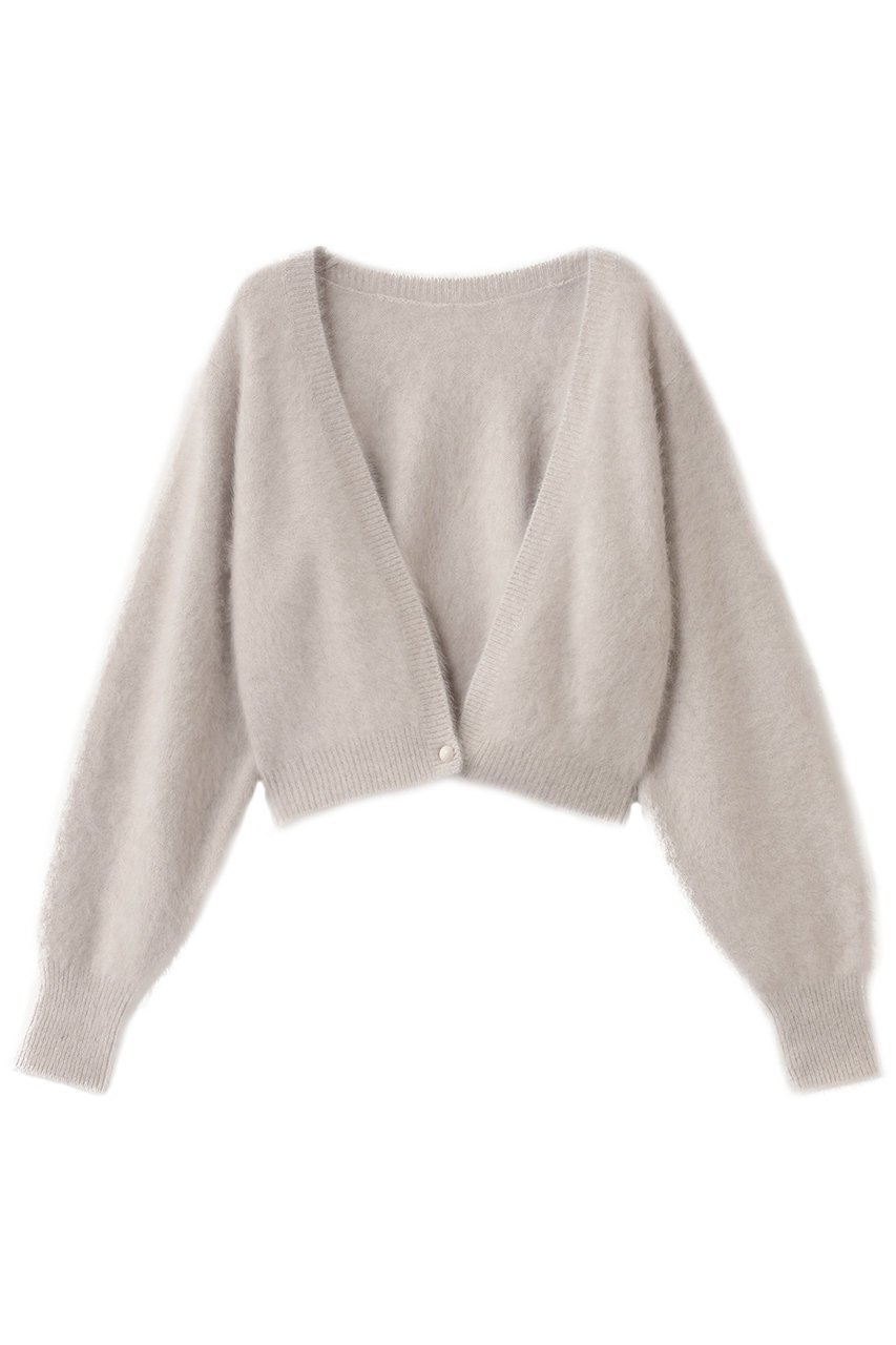 【アルアバイル/allureville】の【Loulou Willoughby】カシミヤブレンドファー加工V カーディガン インテリア・キッズ・メンズ・レディースファッション・服の通販 founy(ファニー) 　ファッション　Fashion　レディースファッション　Fashion for Women　トップス・カットソー　Cut & Sew Tops　ニット　Knit Tops & Sweaters　カーディガン・羽織り　Layered Style Cardigans　カシュクール　Wrap Design　カーディガン　Cardigan, Knitwear　クロップド　Cropped, Short Length　コンパクト　Compact, Small Size　トレンド　Trend, Trending Now　ボトム　Bottoms, Lower Wear　ワイド　Wide, Wide Fit　新作・新入荷　New Arrivals / New In　ライトベージュ|ID: prp329100004732979 ipo3291000000034187553