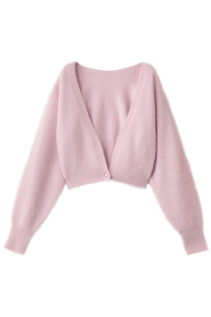 【アルアバイル/allureville】の【Loulou Willoughby】カシミヤブレンドファー加工V カーディガン インテリア・キッズ・メンズ・レディースファッション・服の通販 founy(ファニー) 　ファッション　Fashion　レディースファッション　Fashion for Women　トップス・カットソー　Cut & Sew Tops　ニット　Knit Tops & Sweaters　カーディガン・羽織り　Layered Style Cardigans　カシュクール　Wrap Design　カーディガン　Cardigan, Knitwear　クロップド　Cropped, Short Length　コンパクト　Compact, Small Size　トレンド　Trend, Trending Now　ボトム　Bottoms, Lower Wear　ワイド　Wide, Wide Fit　新作・新入荷　New Arrivals / New In　ライトピンク|ID: prp329100004732979 ipo3291000000034187554