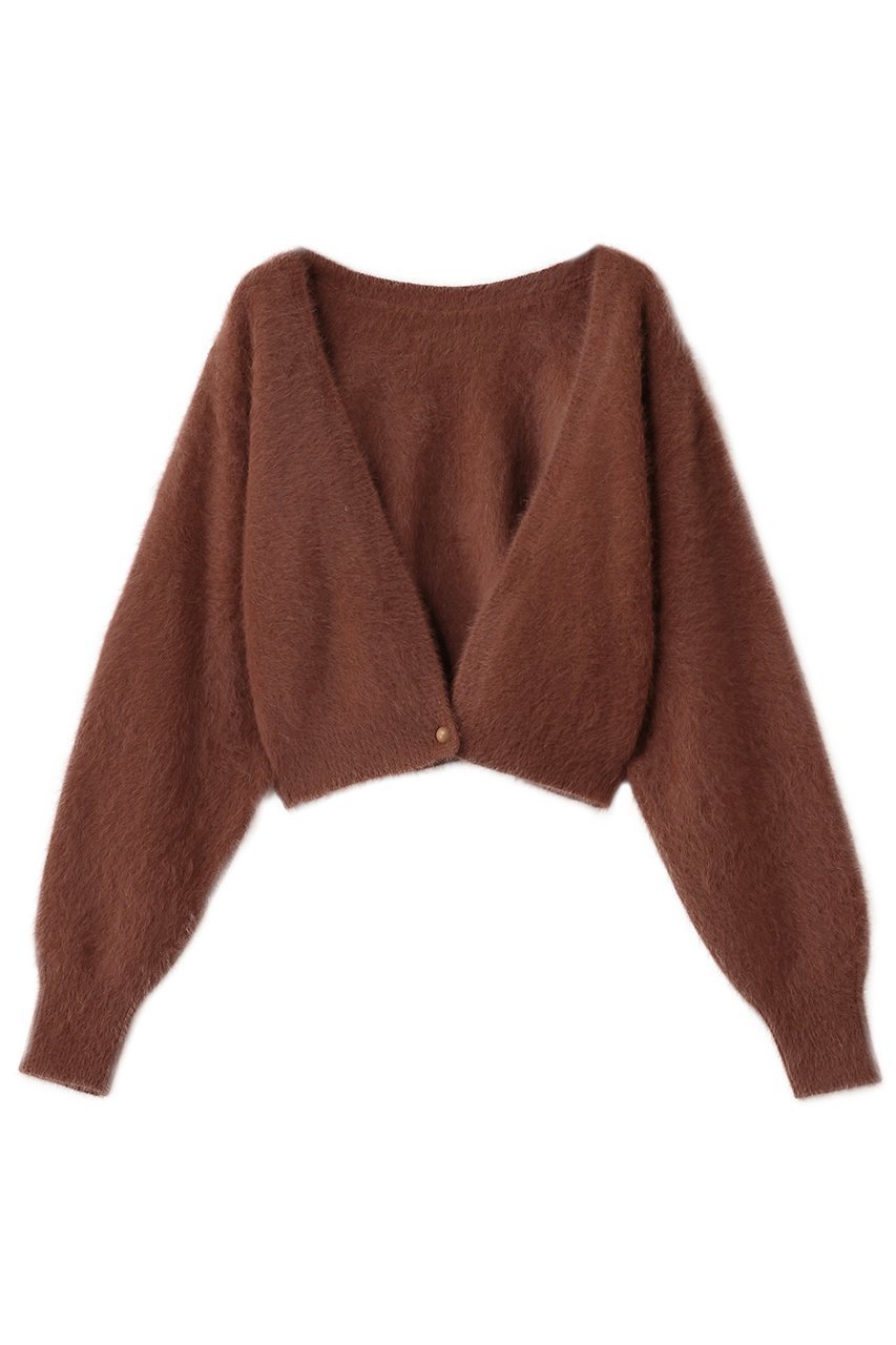 【アルアバイル/allureville】の【Loulou Willoughby】カシミヤブレンドファー加工V カーディガン インテリア・キッズ・メンズ・レディースファッション・服の通販 founy(ファニー) 　ファッション　Fashion　レディースファッション　Fashion for Women　トップス・カットソー　Cut & Sew Tops　ニット　Knit Tops & Sweaters　カーディガン・羽織り　Layered Style Cardigans　カシュクール　Wrap Design　カーディガン　Cardigan, Knitwear　クロップド　Cropped, Short Length　コンパクト　Compact, Small Size　トレンド　Trend, Trending Now　ボトム　Bottoms, Lower Wear　ワイド　Wide, Wide Fit　新作・新入荷　New Arrivals / New In　キャメル|ID: prp329100004732979 ipo3291000000034187555