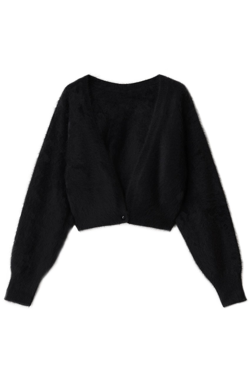 【アルアバイル/allureville】の【Loulou Willoughby】カシミヤブレンドファー加工V カーディガン インテリア・キッズ・メンズ・レディースファッション・服の通販 founy(ファニー) 　ファッション　Fashion　レディースファッション　Fashion for Women　トップス・カットソー　Cut & Sew Tops　ニット　Knit Tops & Sweaters　カーディガン・羽織り　Layered Style Cardigans　カシュクール　Wrap Design　カーディガン　Cardigan, Knitwear　クロップド　Cropped, Short Length　コンパクト　Compact, Small Size　トレンド　Trend, Trending Now　ボトム　Bottoms, Lower Wear　ワイド　Wide, Wide Fit　新作・新入荷　New Arrivals / New In　ブラック|ID: prp329100004732979 ipo3291000000034187556
