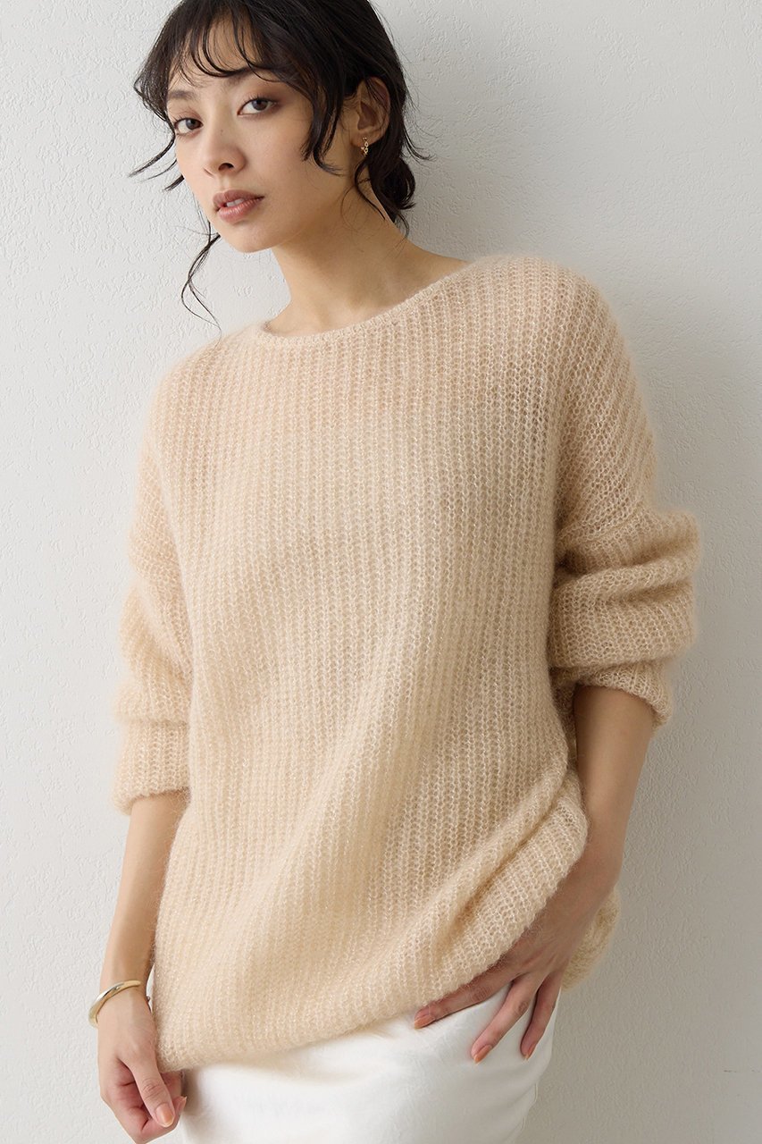 【ウィムガゼット/Whim Gazette】のラメモヘヤニットプルオーバー インテリア・キッズ・メンズ・レディースファッション・服の通販 founy(ファニー) 　ファッション　Fashion　レディースファッション　Fashion for Women　トップス・カットソー　Cut & Sew Tops　ニット　Knit Tops & Sweaters　カジュアルプルオーバー・ニットトップス　Pullovers & Knit Tops / Casual Pullovers　おすすめ　Recommended / Our Picks　なめらか　Smooth, Silky Texture　シンプル　Simple, Minimal　エレガント 上品　Elegant　ピンクベージュ|ID: prp329100004732984 ipo3291000000036078489