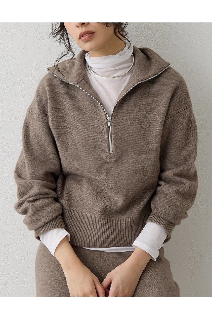 【ウィムガゼット/Whim Gazette】のW/Ca ZIPニットプルオーバー インテリア・キッズ・メンズ・レディースファッション・服の通販 founy(ファニー) 　ファッション　Fashion　レディースファッション　Fashion for Women　トップス・カットソー　Cut & Sew Tops　ニット　Knit Tops & Sweaters　カジュアルプルオーバー・ニットトップス　Pullovers & Knit Tops / Casual Pullovers　おすすめ　Recommended / Our Picks　オレンジ　Orange　ジップ　Zip, Zipper　スタイリッシュ　Stylish, Fashionable　セットアップ　Set-Up, Coordinated Outfit　ハイネック　High Neck, Mock Neck　フェミニン　Feminine, Girly　エレガント 上品　Elegant　冬　Winter / This Winter　新作・新入荷　New Arrivals / New In　秋　Autumn　モカ|ID: prp329100004732986 ipo3291000000034187620