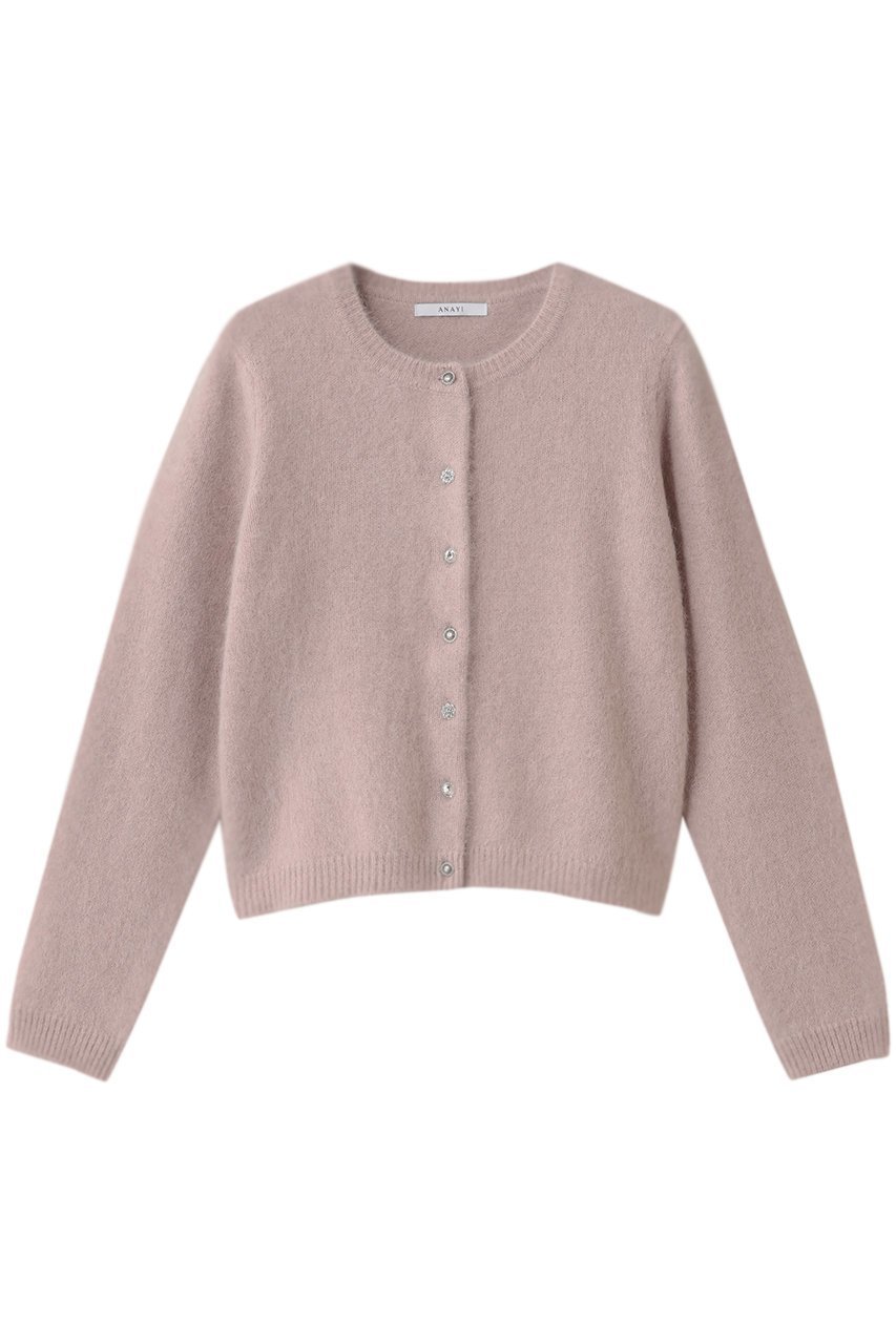 【アナイ/ANAYI】のフラッフィアソート釦カーディガン インテリア・キッズ・メンズ・レディースファッション・服の通販 founy(ファニー) 　ファッション　Fashion　レディースファッション　Fashion for Women　トップス・カットソー　Cut & Sew Tops　ニット　Knit Tops & Sweaters　カーディガン・羽織り　Layered Style Cardigans　カーディガン　Cardigan, Knitwear　コンパクト　Compact, Small Size　パーティ　Party, Party Style　ミックス　Mix, Mixed Style　エレガント 上品　Elegant　A/W・秋冬　Autumn/Winter　ピンク|ID: prp329100004732989 ipo3291000000035754544