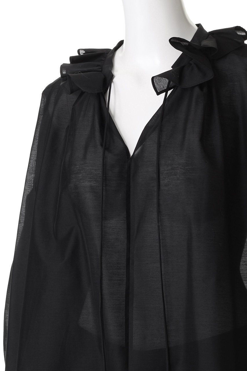 【デパリエ/DEPAREILLE】のシアータフタフリルブラウス 人気、トレンドファッション・服の通販 founy(ファニー) 　ファッション　Fashion　レディースファッション　Fashion for Women　トップス・カットソー　Cut & Sew Tops　シャツ・ブラウス・オフィスカジュアル　Elegant Blouses & Button-Ups　ギャザー　Gathered, Ruffled　ジャケット　Jacket, Outerwear　スリーブ　Sleeve, Long Sleeve / Short Sleeve　タフタ　Taffeta, Structured Fabric　フリル　Frill, Ruffle　リボン　Ribbon, Bow　ロング　Long, Long-Length　新作・新入荷　New Arrivals / New In　other-5|ID: prp329100004732992 ipo3291000000034187691