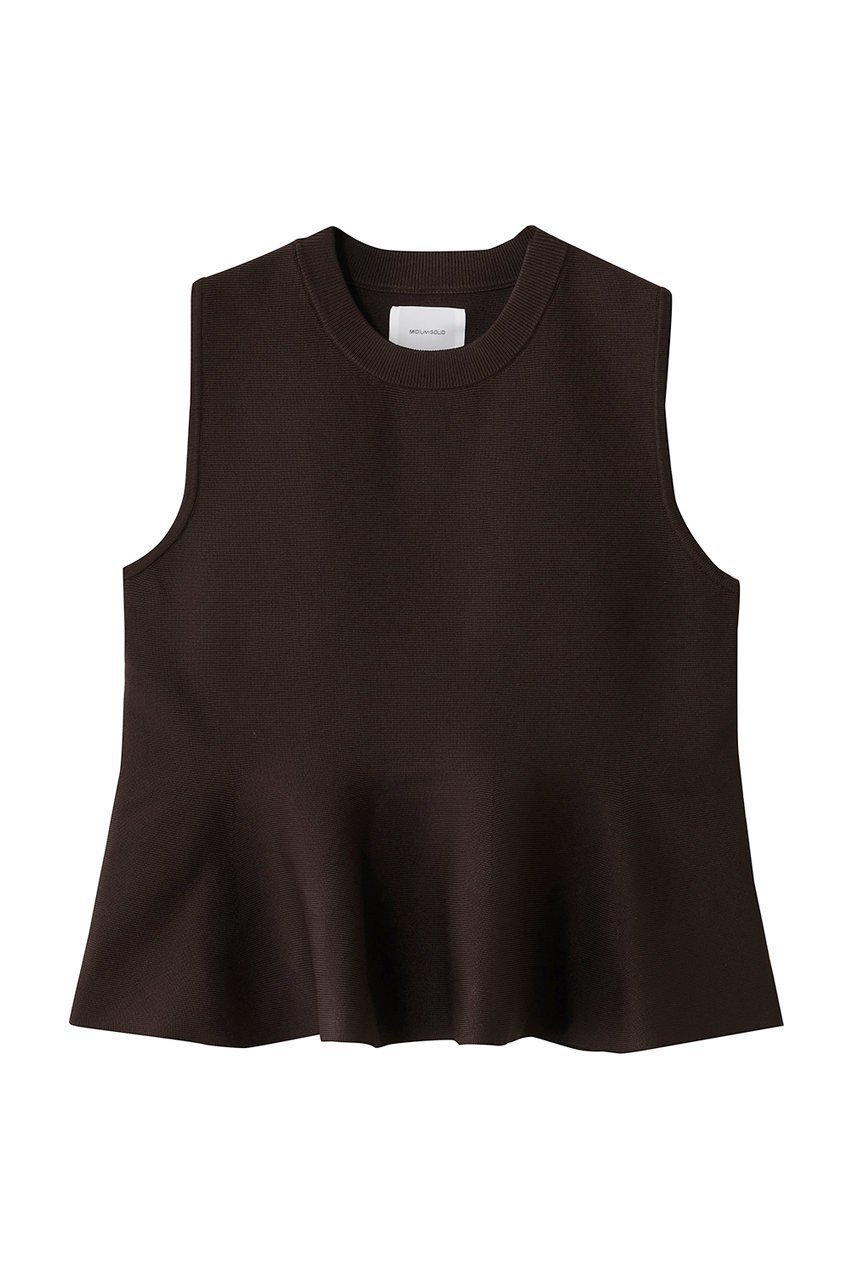 【ミディウミソリッド/MIDIUMISOLID】のペプラムベスト インテリア・キッズ・メンズ・レディースファッション・服の通販 founy(ファニー) 　ファッション　Fashion　レディースファッション　Fashion for Women　トップス・カットソー　Cut & Sew Tops　ニット　Knit Tops & Sweaters　ベスト&ジレ / 重ね着スタイル　Vests & Gilets　カジュアルプルオーバー・ニットトップス　Pullovers & Knit Tops / Casual Pullovers　インナー　Innerwear　ジャケット　Jacket, Outerwear　フレア　Flare, Flared　ベスト　Vest, Waistcoat　ペプラム　Peplum, Flared Hem　brown|ID: prp329100004732994 ipo3291000000036004926