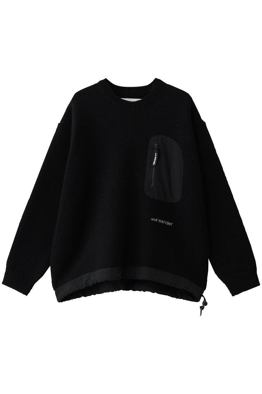 【アンドワンダー/and wander】の【UNISEX】shetland wool セーター 人気、トレンドファッション・服の通販 founy(ファニー) 　ファッション　Fashion　レディースファッション　Fashion for Women　トップス・カットソー　Cut & Sew Tops　ニット　Knit Tops & Sweaters　カジュアルプルオーバー・ニットトップス　Pullovers & Knit Tops / Casual Pullovers　ユニセックス　Unisex, Genderless　アウトドア　Outdoor Clothing　セーター　Sweater, Knitwear　ドローコード　Drawcord, Drawstring Cord　ポケット　Pocket, Pocket Detail　 other-1|ID: prp329100004734394 ipo3291000000035843233