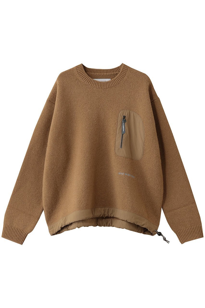 【アンドワンダー/and wander】の【UNISEX】shetland wool セーター インテリア・キッズ・メンズ・レディースファッション・服の通販 founy(ファニー) 　ファッション　Fashion　レディースファッション　Fashion for Women　トップス・カットソー　Cut & Sew Tops　ニット　Knit Tops & Sweaters　カジュアルプルオーバー・ニットトップス　Pullovers & Knit Tops / Casual Pullovers　ユニセックス　Unisex, Genderless　アウトドア　Outdoor Clothing　セーター　Sweater, Knitwear　ドローコード　Drawcord, Drawstring Cord　ポケット　Pocket, Pocket Detail　ベージュ|ID: prp329100004734394 ipo3291000000035843236