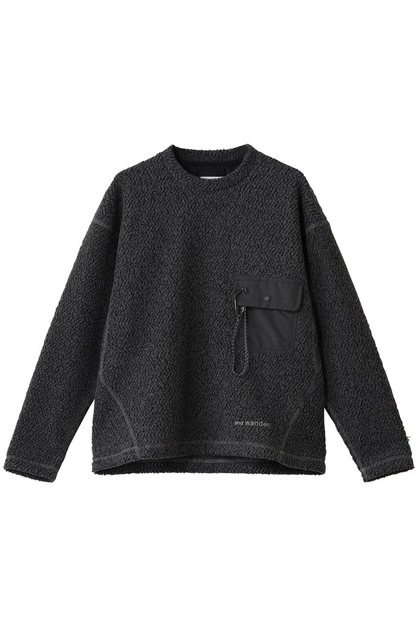 【アンドワンダー/and wander】の【UNISEX】re wool ジャカード クルー ネック 人気、トレンドファッション・服の通販 founy(ファニー) 　ファッション　Fashion　レディースファッション　Fashion for Women　トップス・カットソー　Cut & Sew Tops　ニット　Knit Tops & Sweaters　カジュアルプルオーバー・ニットトップス　Pullovers & Knit Tops / Casual Pullovers　ユニセックス　Unisex, Genderless　アウトドア　Outdoor Clothing　シンプル　Simple, Minimal　ジャカード／ジャガード　Jacquard, Woven Pattern　ポケット　Pocket, Pocket Detail　新作・新入荷　New Arrivals / New In　 other-1|ID: prp329100004734396 ipo3291000000034198545