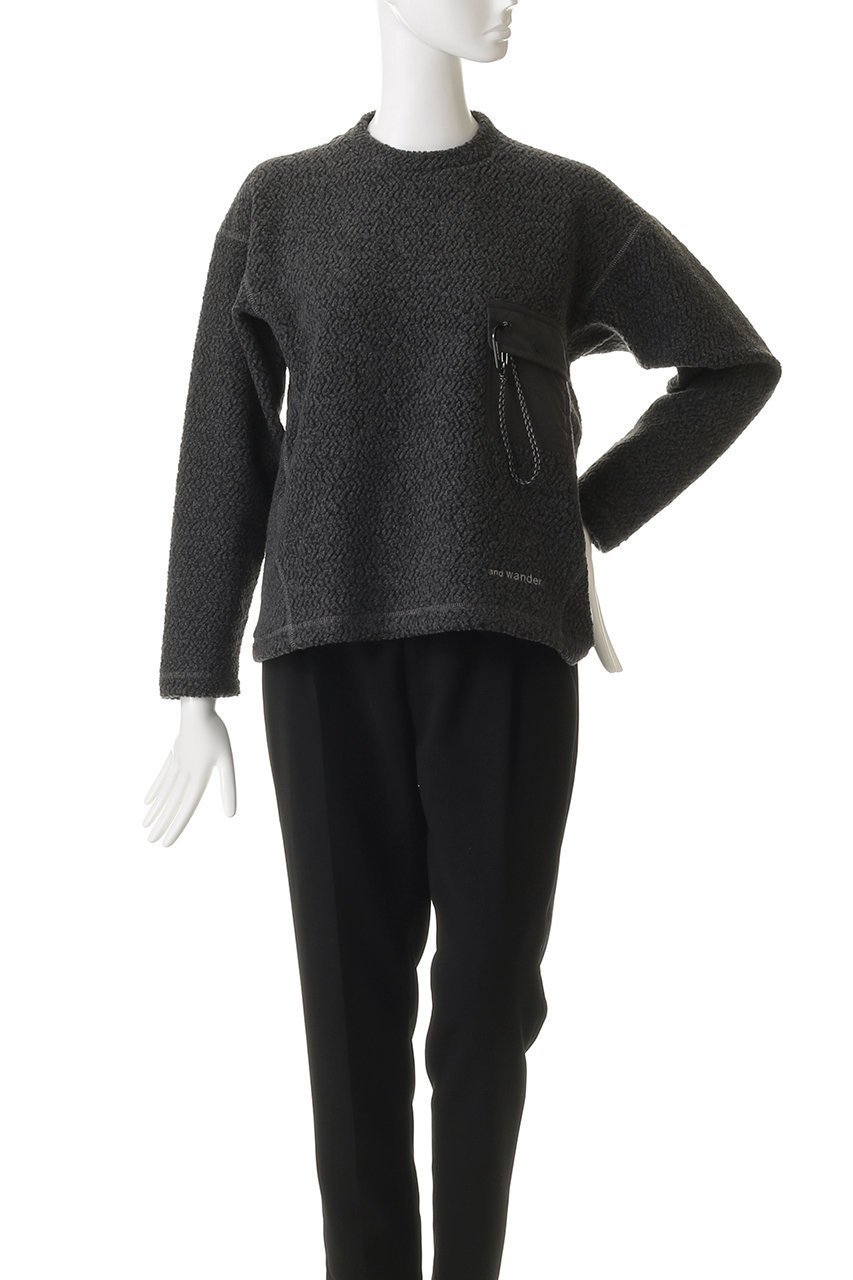 【アンドワンダー/and wander】の【UNISEX】re wool ジャカード クルー ネック 人気、トレンドファッション・服の通販 founy(ファニー) 　ファッション　Fashion　レディースファッション　Fashion for Women　トップス・カットソー　Cut & Sew Tops　ニット　Knit Tops & Sweaters　カジュアルプルオーバー・ニットトップス　Pullovers & Knit Tops / Casual Pullovers　ユニセックス　Unisex, Genderless　アウトドア　Outdoor Clothing　シンプル　Simple, Minimal　ジャカード／ジャガード　Jacquard, Woven Pattern　ポケット　Pocket, Pocket Detail　新作・新入荷　New Arrivals / New In　other-2|ID: prp329100004734396 ipo3291000000034198547