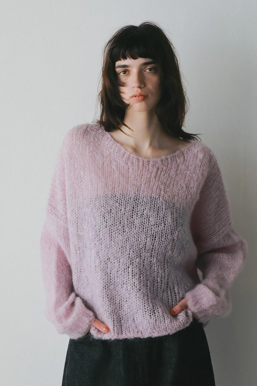 【ハー/HER.】のモヘアメッシュプルオーバー 人気、トレンドファッション・服の通販 founy(ファニー) 　ファッション　Fashion　レディースファッション　Fashion for Women　トップス・カットソー　Cut & Sew Tops　ニット　Knit Tops & Sweaters　カジュアルプルオーバー・ニットトップス　Pullovers & Knit Tops / Casual Pullovers　タオル　Towel, Bath Towel　ベーシック　Basic, Essential　メッシュ　Mesh, Net Fabric　リラックス　Relax, Relaxed Fit　other-7|ID: prp329100004735915 ipo3291000000036056099