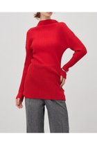 【アンクレイヴ/uncrave】のシアーストライプニット タートルトップス レッド|ID:prp329100004737440