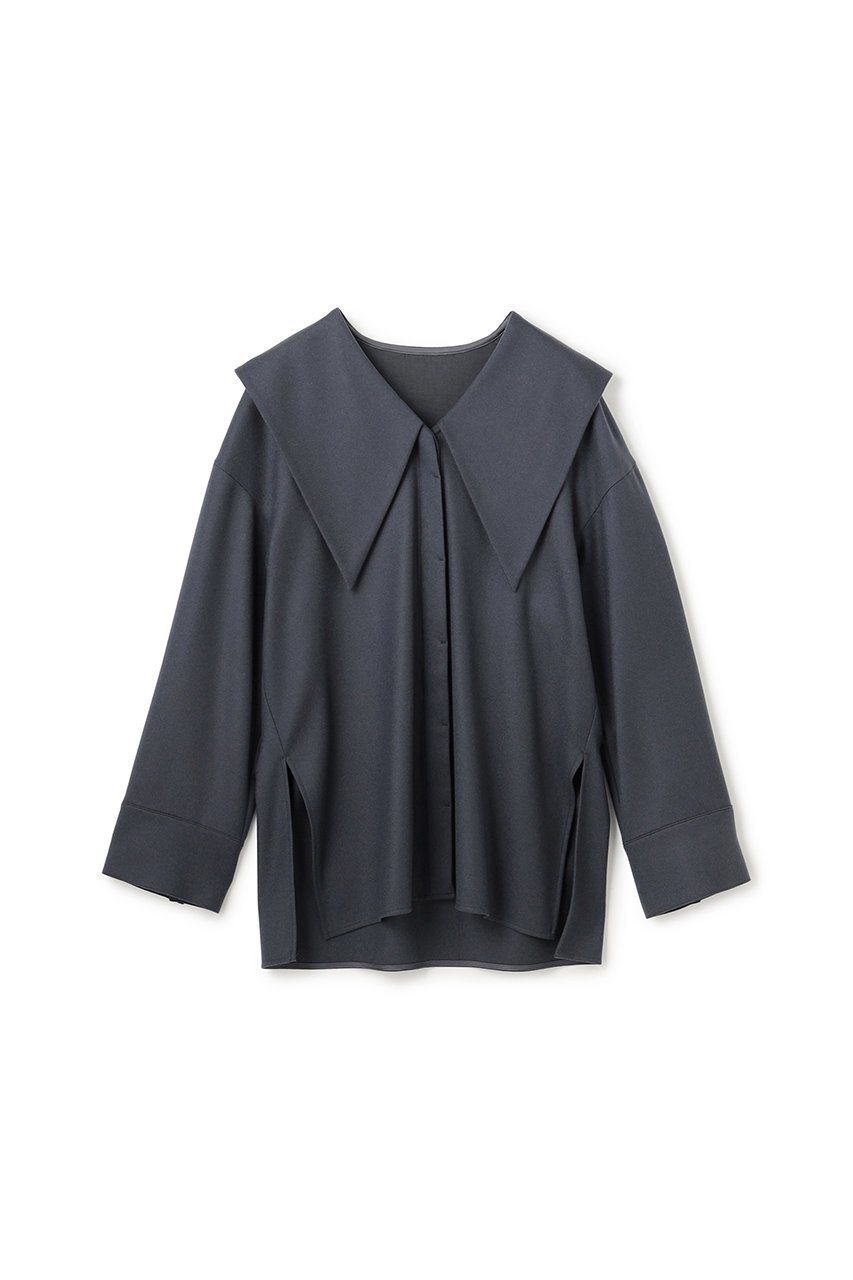 【アンクレイヴ/uncrave】のフランネル BIGカラーシャツ インテリア・キッズ・メンズ・レディースファッション・服の通販 founy(ファニー) 　ファッション　Fashion　レディースファッション　Fashion for Women　トップス・カットソー　Cut & Sew Tops　シャツ・ブラウス・オフィスカジュアル　Elegant Blouses & Button-Ups　インナー　Innerwear　ジャケット　Jacket, Outerwear　スリーブ　Sleeve, Long Sleeve / Short Sleeve　タートル　Turtleneck, Turtle Collar　ドレス　Dress, One-Piece　ビッグ　Big, Oversized　ロング　Long, Long-Length　新作・新入荷　New Arrivals / New In　ブルーグレー|ID: prp329100004737442 ipo3291000000034219454