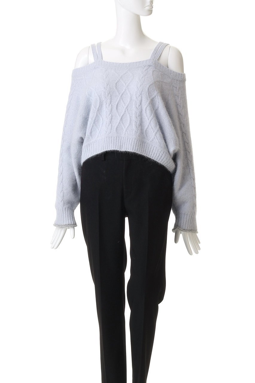 【レモンプレット/Lemonplet】のKNIT VIVI RIBBON DETAIL TOP 人気、トレンドファッション・服の通販 founy(ファニー) 　ファッション　Fashion　レディースファッション　Fashion for Women　トップス・カットソー　Cut & Sew Tops　ニット　Knit Tops & Sweaters　カジュアルプルオーバー・ニットトップス　Pullovers & Knit Tops / Casual Pullovers　ショート　Short, Short Length　デニム　Denim, Jeans Material　トレンド　Trend, Trending Now　フレア　Flare, Flared　リボン　Ribbon, Bow　ワイド　Wide, Wide Fit　新作・新入荷　New Arrivals / New In　other-2|ID: prp329100004737448 ipo3291000000034219489