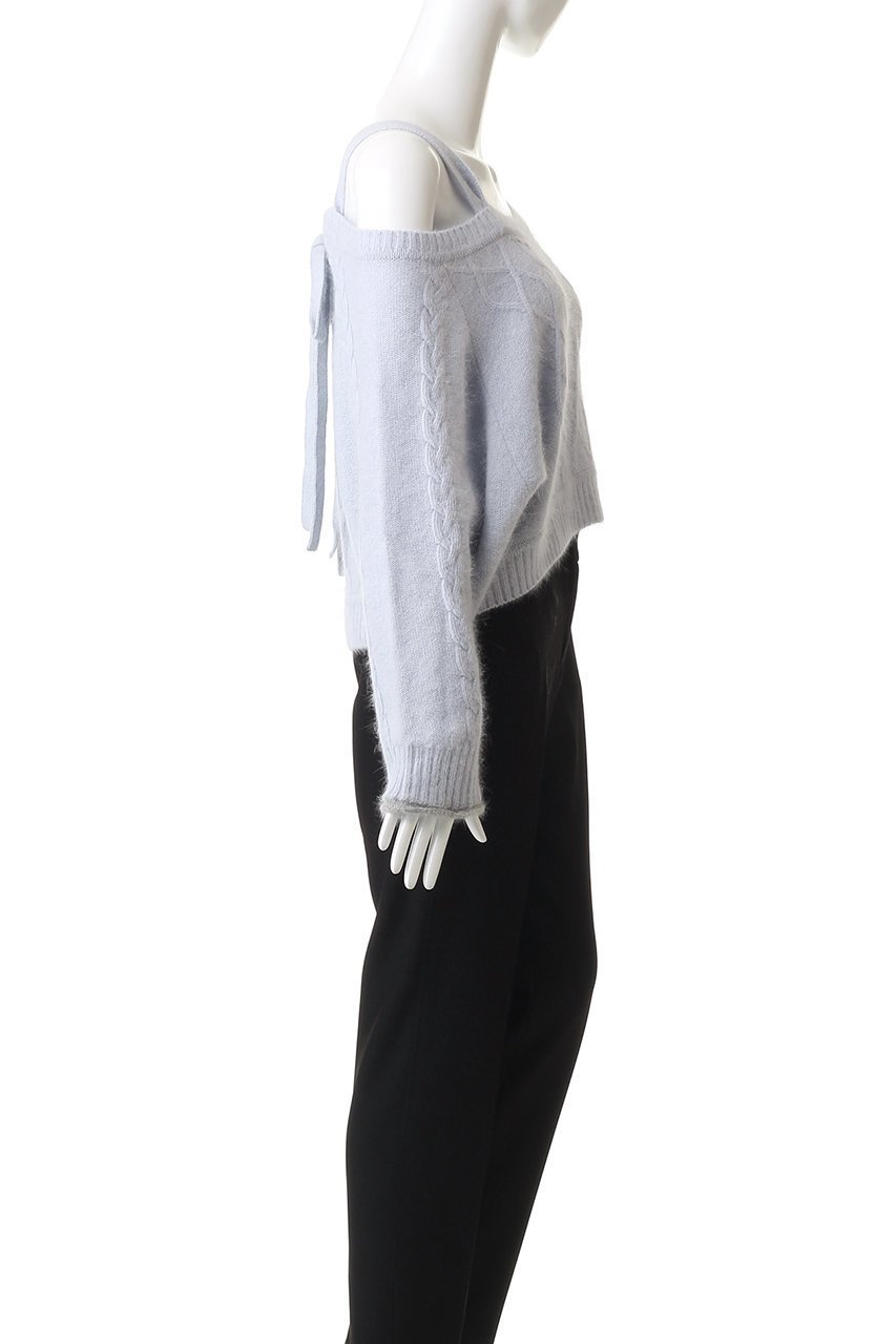 【レモンプレット/Lemonplet】のKNIT VIVI RIBBON DETAIL TOP 人気、トレンドファッション・服の通販 founy(ファニー) 　ファッション　Fashion　レディースファッション　Fashion for Women　トップス・カットソー　Cut & Sew Tops　ニット　Knit Tops & Sweaters　カジュアルプルオーバー・ニットトップス　Pullovers & Knit Tops / Casual Pullovers　ショート　Short, Short Length　デニム　Denim, Jeans Material　トレンド　Trend, Trending Now　フレア　Flare, Flared　リボン　Ribbon, Bow　ワイド　Wide, Wide Fit　新作・新入荷　New Arrivals / New In　other-3|ID: prp329100004737448 ipo3291000000034219491