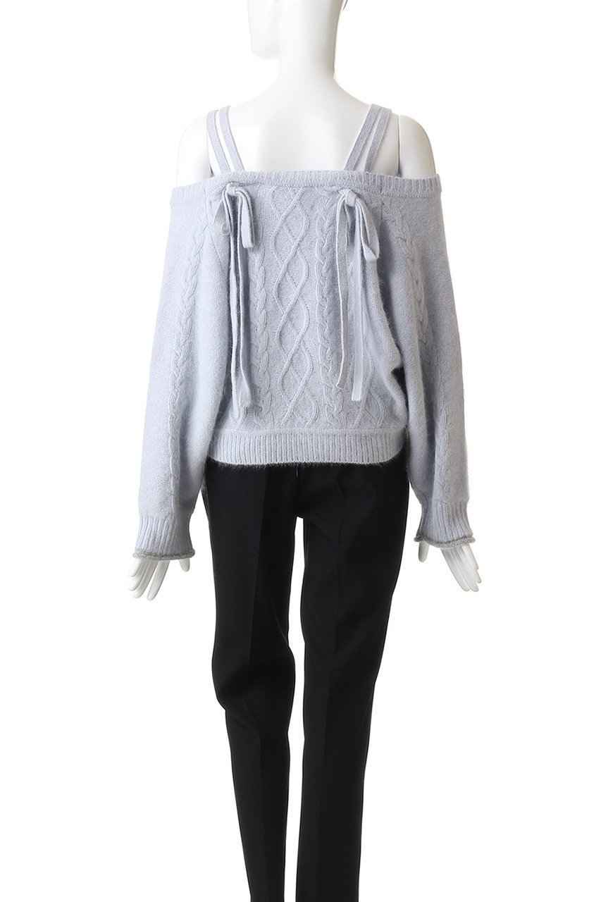 【レモンプレット/Lemonplet】のKNIT VIVI RIBBON DETAIL TOP 人気、トレンドファッション・服の通販 founy(ファニー) 　ファッション　Fashion　レディースファッション　Fashion for Women　トップス・カットソー　Cut & Sew Tops　ニット　Knit Tops & Sweaters　カジュアルプルオーバー・ニットトップス　Pullovers & Knit Tops / Casual Pullovers　ショート　Short, Short Length　デニム　Denim, Jeans Material　トレンド　Trend, Trending Now　フレア　Flare, Flared　リボン　Ribbon, Bow　ワイド　Wide, Wide Fit　新作・新入荷　New Arrivals / New In　other-4|ID: prp329100004737448 ipo3291000000034219494