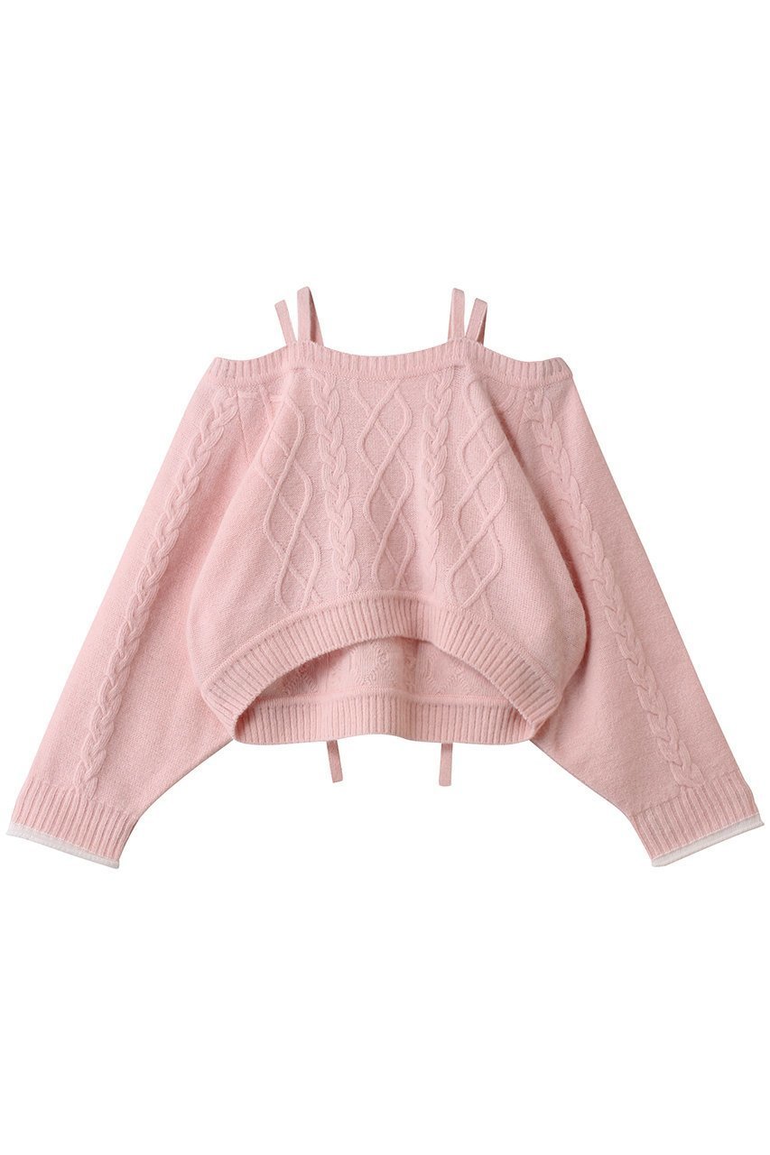 【レモンプレット/Lemonplet】のKNIT VIVI RIBBON DETAIL TOP 人気、トレンドファッション・服の通販 founy(ファニー) 　ファッション　Fashion　レディースファッション　Fashion for Women　トップス・カットソー　Cut & Sew Tops　ニット　Knit Tops & Sweaters　カジュアルプルオーバー・ニットトップス　Pullovers & Knit Tops / Casual Pullovers　アンゴラ　Angora Knitwear　クロップド　Cropped, Short Length　デニム　Denim, Jeans Material　フェミニン　Feminine, Girly　リボン　Ribbon, Bow　新作・新入荷　New Arrivals / New In　 other-1|ID: prp329100004737450 ipo3291000000034219497