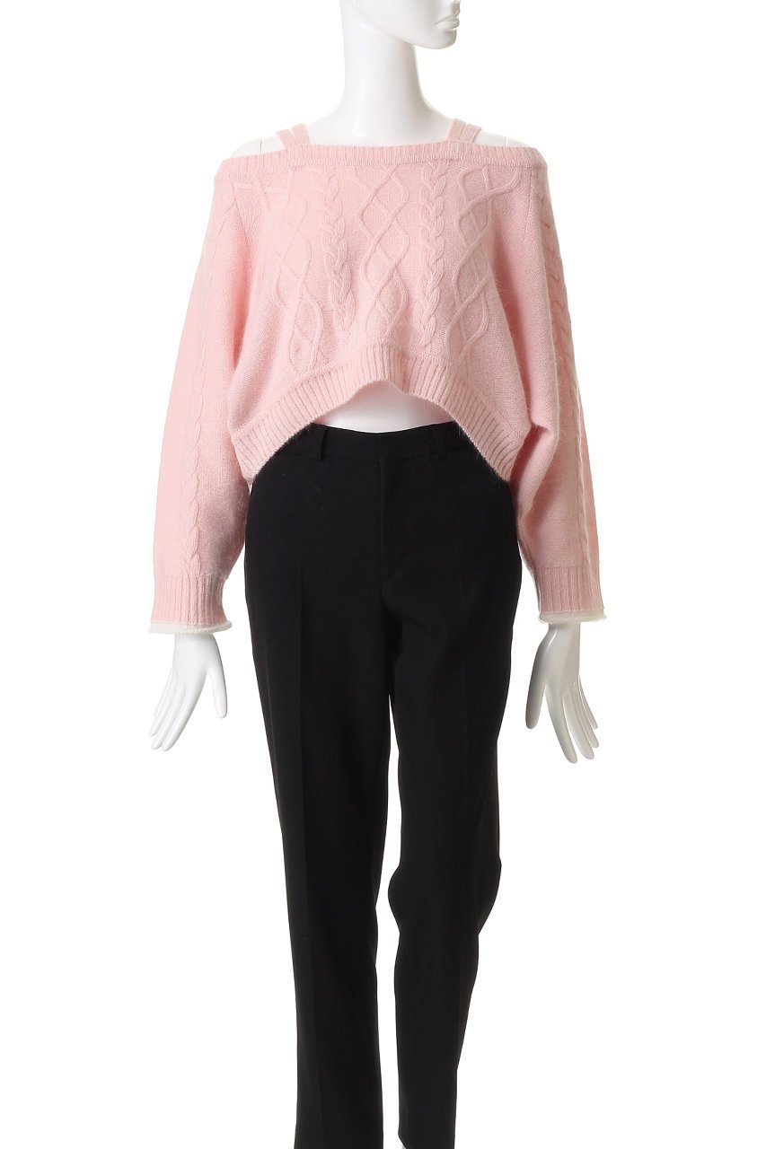 【レモンプレット/Lemonplet】のKNIT VIVI RIBBON DETAIL TOP 人気、トレンドファッション・服の通販 founy(ファニー) 　ファッション　Fashion　レディースファッション　Fashion for Women　トップス・カットソー　Cut & Sew Tops　ニット　Knit Tops & Sweaters　カジュアルプルオーバー・ニットトップス　Pullovers & Knit Tops / Casual Pullovers　アンゴラ　Angora Knitwear　クロップド　Cropped, Short Length　デニム　Denim, Jeans Material　フェミニン　Feminine, Girly　リボン　Ribbon, Bow　新作・新入荷　New Arrivals / New In　other-2|ID: prp329100004737450 ipo3291000000034219499