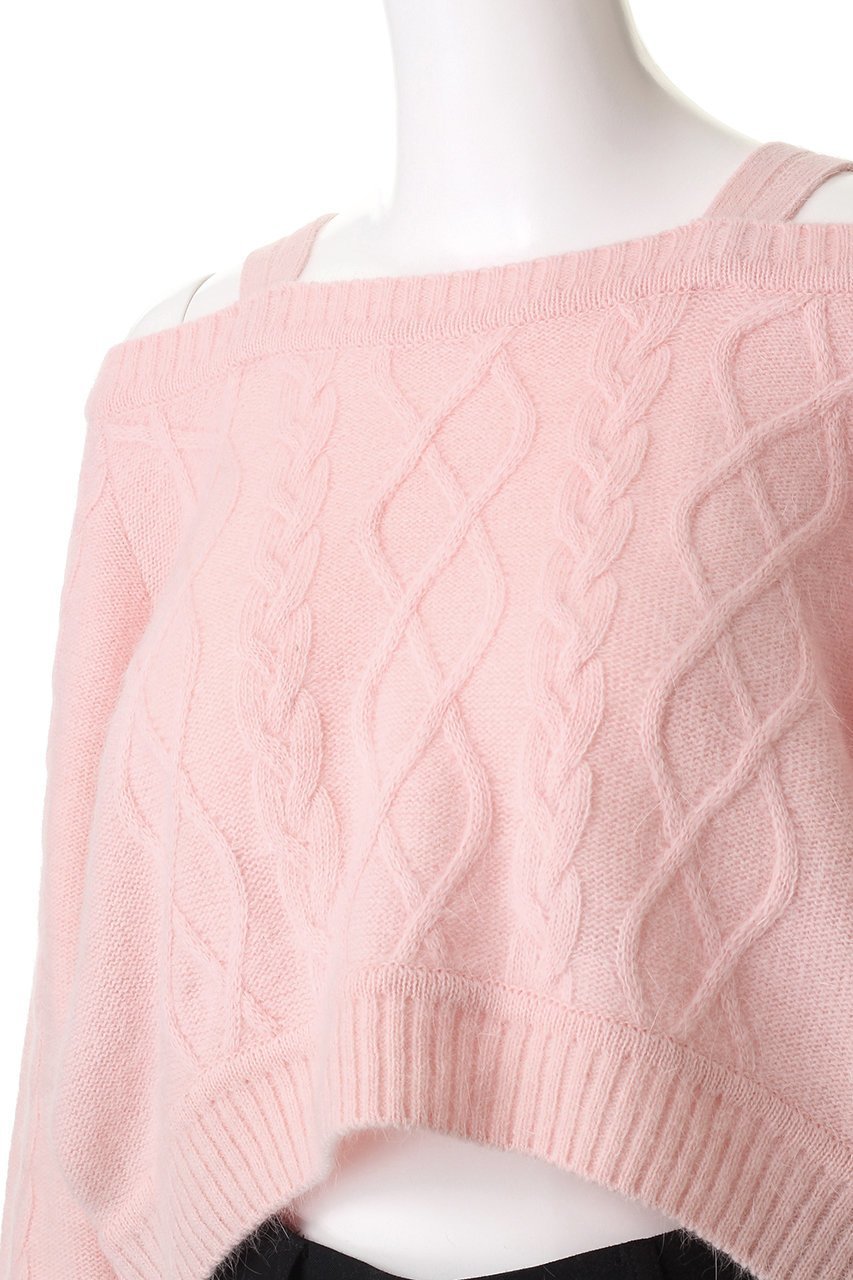 【レモンプレット/Lemonplet】のKNIT VIVI RIBBON DETAIL TOP 人気、トレンドファッション・服の通販 founy(ファニー) 　ファッション　Fashion　レディースファッション　Fashion for Women　トップス・カットソー　Cut & Sew Tops　ニット　Knit Tops & Sweaters　カジュアルプルオーバー・ニットトップス　Pullovers & Knit Tops / Casual Pullovers　アンゴラ　Angora Knitwear　クロップド　Cropped, Short Length　デニム　Denim, Jeans Material　フェミニン　Feminine, Girly　リボン　Ribbon, Bow　新作・新入荷　New Arrivals / New In　other-5|ID: prp329100004737450 ipo3291000000034219505