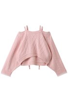 【レモンプレット/Lemonplet】のKNIT VIVI RIBBON DETAIL TOP ピンク|ID:prp329100004737450