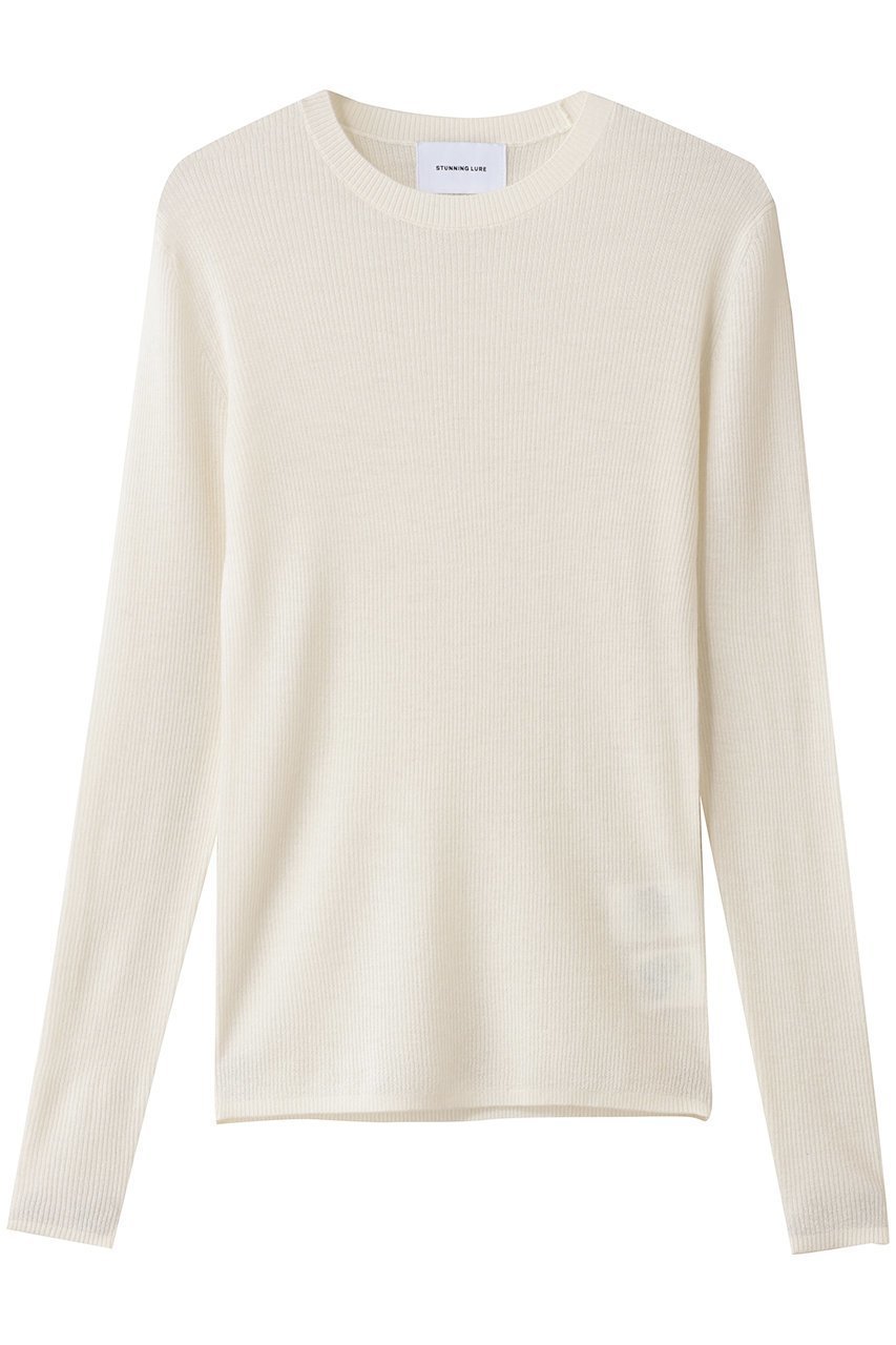 【スタニングルアー/STUNNING LURE】のrカシミヤリブプルオーバー インテリア・キッズ・メンズ・レディースファッション・服の通販 founy(ファニー) 　ファッション　Fashion　レディースファッション　Fashion for Women　トップス・カットソー　Cut & Sew Tops　ニット　Knit Tops & Sweaters　カジュアルプルオーバー・ニットトップス　Pullovers & Knit Tops / Casual Pullovers　エアリー　Airy Texture　再入荷　Restock / Back in Stock　オフホワイト|ID: prp329100004737468 ipo3291000000034308374