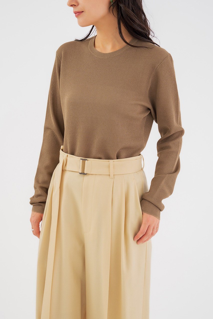 【スタニングルアー/STUNNING LURE】のスムースニットロンT 人気、トレンドファッション・服の通販 founy(ファニー) 　ファッション　Fashion　レディースファッション　Fashion for Women　トップス・カットソー　Cut & Sew Tops　ニット　Knit Tops & Sweaters　シャツ・ブラウス・オフィスカジュアル　Elegant Blouses & Button-Ups　ロングTシャツ・Tシャツ　Longline T-Shirts & Tees　カットソー・ベーシックTシャツ　Cut-and-Sewn Tops / Stretch Tees & Basics　シンプル　Simple, Minimal　スリーブ　Sleeve, Long Sleeve / Short Sleeve　ロング　Long, Long-Length　other-7|ID: prp329100004737470 ipo3291000000035900189