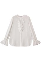 【ベイジ,/BEIGE,】のCLARION(クラリオン)/バンドカラーフリルブラウス White|ID:prp329100004737473