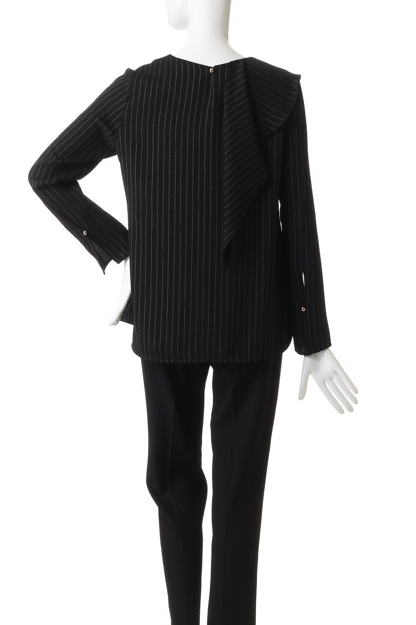 【アルアバイル/allureville】の【Loulou Willoughby】ラッフルスカーフブラウス 人気、トレンドファッション・服の通販 founy(ファニー) ファッション Fashion レディースファッション Fashion for Women トップス・カットソー Cut & Sew Tops シャツ・ブラウス・オフィスカジュアル Elegant Blouses & Button-Ups アシンメトリー Asymmetrical Style ストライプ Stripe, Striped Pattern スリーブ Sleeve, Long Sleeve / Short Sleeve ファブリック Fabric, Textile フレア Flare, Flared マニッシュ Mannish, Boyish ロング Long, Long-Length エレガント 上品 Elegant 無地 Plain, Solid Color other-4|ID: prp329100004737489 ipo3291000000035801027