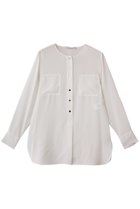 【ベイジ,/BEIGE,】のCLARION(クラリオン)/ゴールド釦クルーネックブラウス White|ID:prp329100004737522