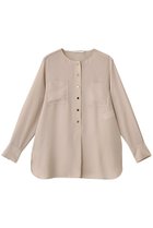 【ベイジ,/BEIGE,】のCLARION(クラリオン)/ゴールド釦クルーネックブラウス Beige|ID:prp329100004737522