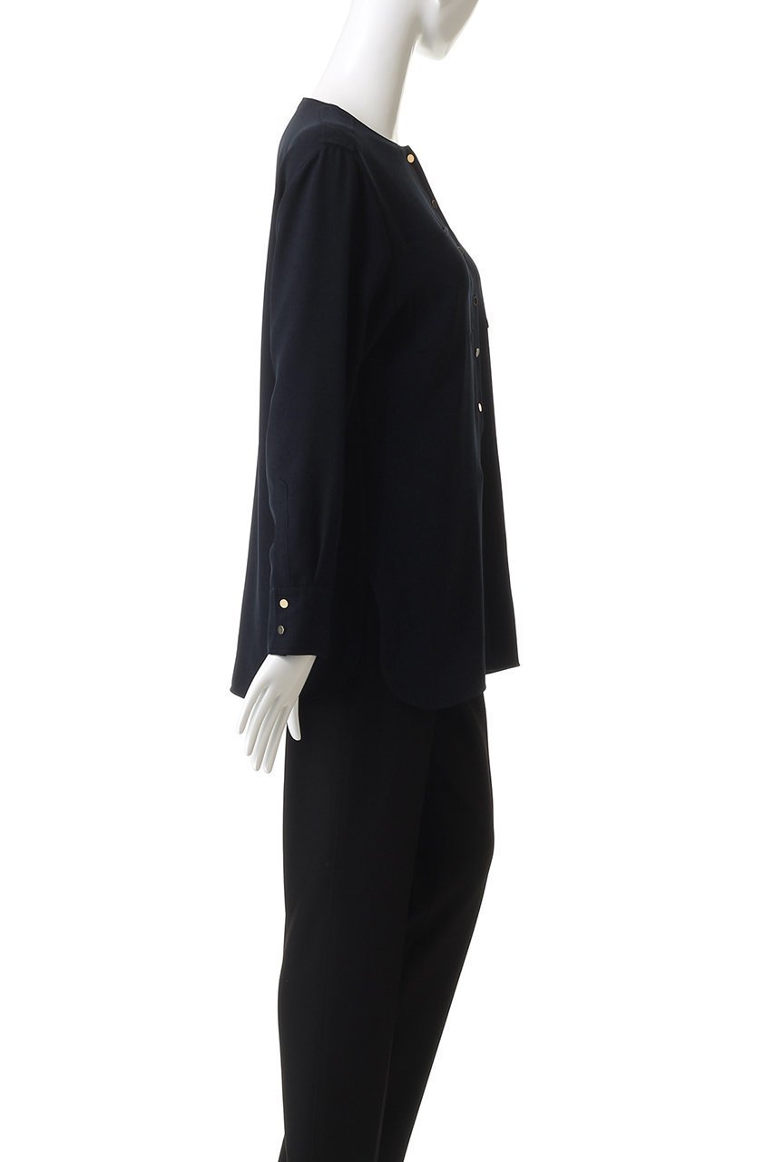 【ベイジ,/BEIGE,】のCLARION(クラリオン)/ゴールド釦クルーネックブラウス 人気、トレンドファッション・服の通販 founy(ファニー) 　ファッション　Fashion　レディースファッション　Fashion for Women　トップス・カットソー　Cut & Sew Tops　シャツ・ブラウス・オフィスカジュアル　Elegant Blouses & Button-Ups　なめらか　Smooth, Silky Texture　シンプル　Simple, Minimal　スリーブ　Sleeve, Long Sleeve / Short Sleeve　ロング　Long, Long-Length　エレガント 上品　Elegant　other-3|ID: prp329100004737522 ipo3291000000035535979