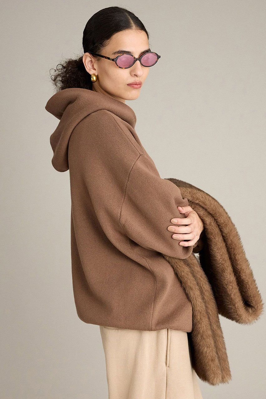 【ブリル/BRILL】のニットフーデッドプルオーバー 人気、トレンドファッション・服の通販 founy(ファニー) 　ファッション　Fashion　レディースファッション　Fashion for Women　トップス・カットソー　Cut & Sew Tops　ニット　Knit Tops & Sweaters　カジュアルプルオーバー・ニットトップス　Pullovers & Knit Tops / Casual Pullovers　インナー　Innerwear　ジャカード／ジャガード　Jacquard, Woven Pattern　タートル　Turtleneck, Turtle Collar　デニム　Denim, Jeans Material　バランス　Balance, Style Balance　新作・新入荷　New Arrivals / New In　other-4|ID: prp329100004737525 ipo3291000000034220028