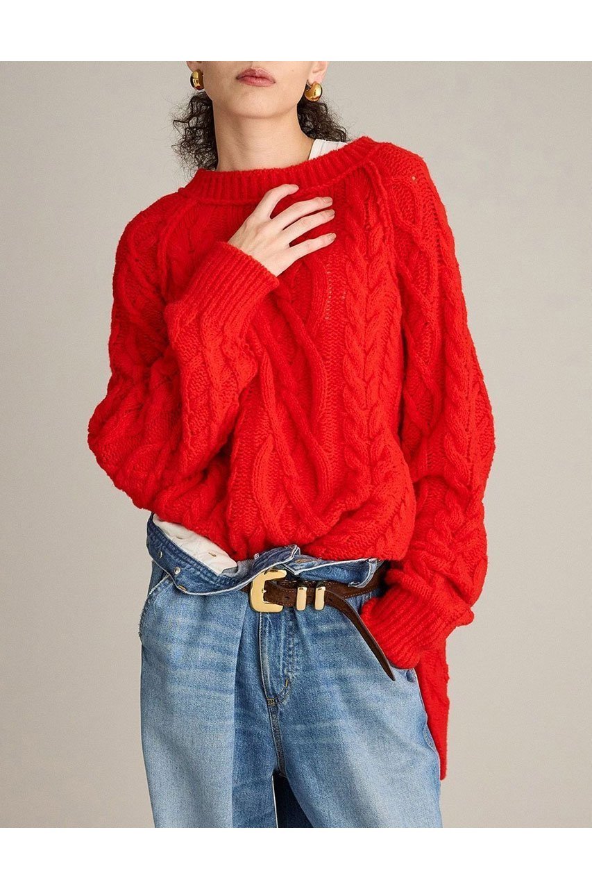 【ブリル/BRILL】のケーブルスリットプルオーバー インテリア・キッズ・メンズ・レディースファッション・服の通販 founy(ファニー) 　ファッション　Fashion　レディースファッション　Fashion for Women　トップス・カットソー　Cut & Sew Tops　ニット　Knit Tops & Sweaters　カジュアルプルオーバー・ニットトップス　Pullovers & Knit Tops / Casual Pullovers　新作・新入荷　New Arrivals / New In　秋　Autumn　レッド|ID: prp329100004737526 ipo3291000000034220036