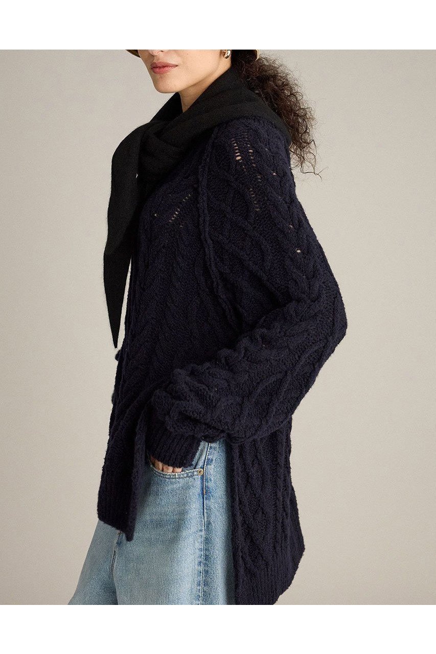【ブリル/BRILL】のケーブルスリットプルオーバー インテリア・キッズ・メンズ・レディースファッション・服の通販 founy(ファニー) 　ファッション　Fashion　レディースファッション　Fashion for Women　トップス・カットソー　Cut & Sew Tops　ニット　Knit Tops & Sweaters　カジュアルプルオーバー・ニットトップス　Pullovers & Knit Tops / Casual Pullovers　新作・新入荷　New Arrivals / New In　秋　Autumn　ダークネイビー|ID: prp329100004737526 ipo3291000000034220037