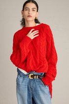 【ブリル/BRILL】のケーブルスリットプルオーバー レッド|ID: prp329100004737526 ipo3291000000035940517