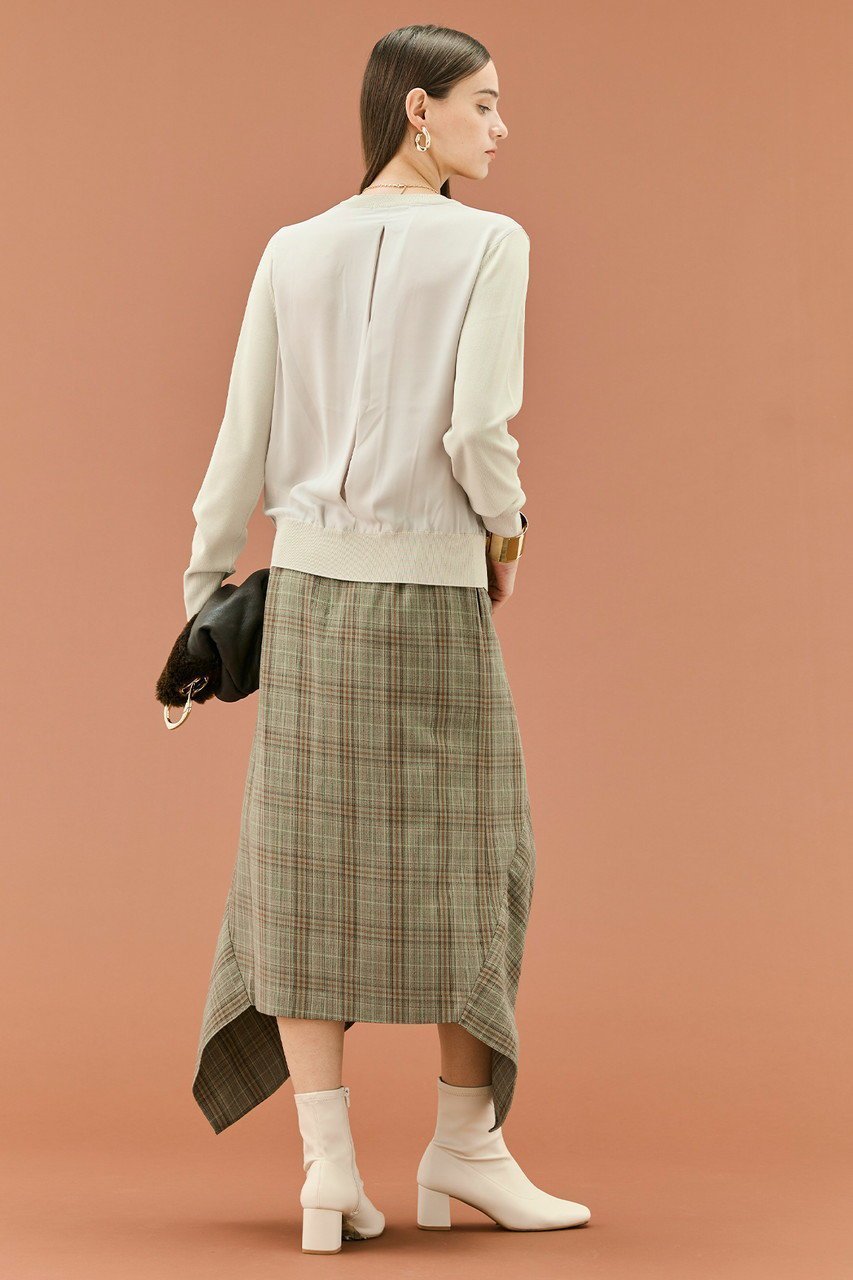 【ベイジ,/BEIGE,】のLECERF(ルセルフ)/異素材バックシアーストレッチニット 人気、トレンドファッション・服の通販 founy(ファニー) 　ファッション　Fashion　レディースファッション　Fashion for Women　トップス・カットソー　Cut & Sew Tops　ニット　Knit Tops & Sweaters　カジュアルプルオーバー・ニットトップス　Pullovers & Knit Tops / Casual Pullovers　シアー　Sheer, See-Through　シンプル　Simple, Minimal　ロング　Long, Long-Length　other-6|ID: prp329100004737530 ipo3291000000034281705