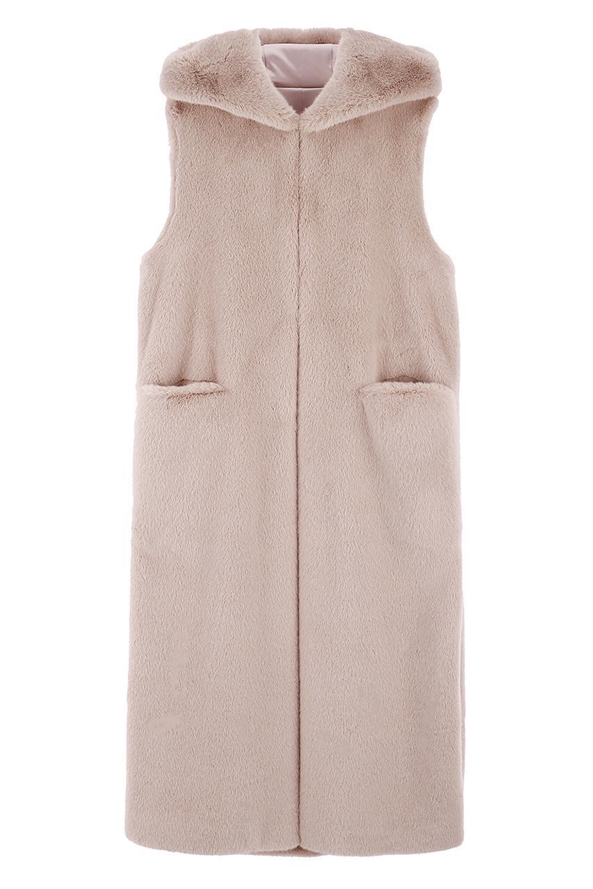 【レモンプレット/Lemonplet】のFAUX FUR LAON HOODED MAXI VEST インテリア・キッズ・メンズ・レディースファッション・服の通販 founy(ファニー) 　ファッション　Fashion　レディースファッション　Fashion for Women　アウター　Coat / Outerwear Collection　レディースジャケット・軽アウター　Jackets　ジャケット　Jacket, Outerwear　スリット　Slit, Slit Detail　ドローストリング　Drawstring, Pull Cord　ベスト　Vest, Waistcoat　マキシ　Maxi, Full Length　再入荷　Restock / Back in Stock　定番　Standard, Basic Item　BEIGE|ID: prp329100004737535 ipo3291000000034220283