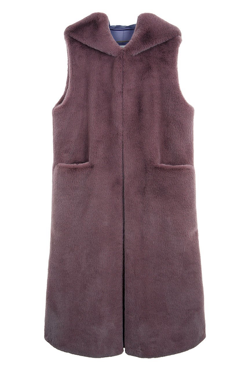 【レモンプレット/Lemonplet】のFAUX FUR LAON HOODED MAXI VEST インテリア・キッズ・メンズ・レディースファッション・服の通販 founy(ファニー) 　ファッション　Fashion　レディースファッション　Fashion for Women　アウター　Coat / Outerwear Collection　レディースジャケット・軽アウター　Jackets　ジャケット　Jacket, Outerwear　スリット　Slit, Slit Detail　ドローストリング　Drawstring, Pull Cord　ベスト　Vest, Waistcoat　マキシ　Maxi, Full Length　再入荷　Restock / Back in Stock　定番　Standard, Basic Item　MAUVE|ID: prp329100004737535 ipo3291000000034220284
