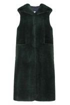 【レモンプレット/Lemonplet】のFAUX FUR LAON HOODED MAXI VEST GREEN|ID: prp329100004737535 ipo3291000000035807241