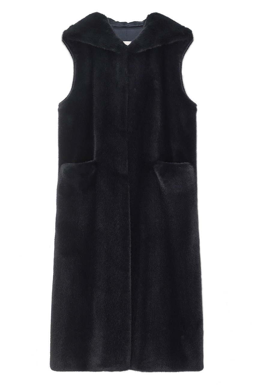【レモンプレット/Lemonplet】のFAUX FUR LAON HOODED MAXI VEST インテリア・キッズ・メンズ・レディースファッション・服の通販 founy(ファニー) 　ファッション　Fashion　レディースファッション　Fashion for Women　アウター　Coat / Outerwear Collection　レディースジャケット・軽アウター　Jackets　ジャケット　Jacket, Outerwear　スリット　Slit, Slit Detail　ドローストリング　Drawstring, Pull Cord　ベスト　Vest, Waistcoat　マキシ　Maxi, Full Length　定番　Standard, Basic Item　NAVY|ID: prp329100004737535 ipo3291000000036778615