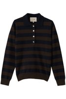 【デミーリー/DEMYLEE】のDEMIRA シグネチャーカシミヤ ボーダーポロニット 人気、トレンドファッション・服の通販 founy(ファニー) ファッション Fashion レディースファッション Fashion for Women トップス・カットソー Cut & Sew Tops ニット Knit Tops & Sweaters カジュアルプルオーバー・ニットトップス Pullovers & Knit Tops / Casual Pullovers コンパクト Compact, Small Size スラックス Slacks, Dress Pants ボーダー Border, Stripe ワイド Wide, Wide Fit 新作・新入荷 New Arrivals / New In |ID:prp329100004737536