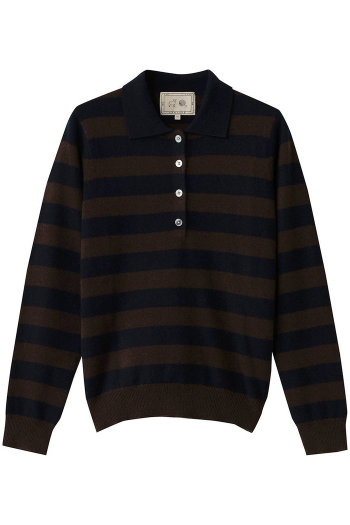 【デミーリー/DEMYLEE】のDEMIRA シグネチャーカシミヤ ボーダーポロニット インテリア・キッズ・メンズ・レディースファッション・服の通販 founy(ファニー) https://founy.com/ ファッション Fashion レディースファッション Fashion for Women トップス・カットソー Cut & Sew Tops ニット Knit Tops & Sweaters カジュアルプルオーバー・ニットトップス Pullovers & Knit Tops / Casual Pullovers コンパクト Compact, Small Size スラックス Slacks, Dress Pants ボーダー Border, Stripe ワイド Wide, Wide Fit 定番 Standard, Basic Item |ID: prp329100004737536 ipo3291000000035385131