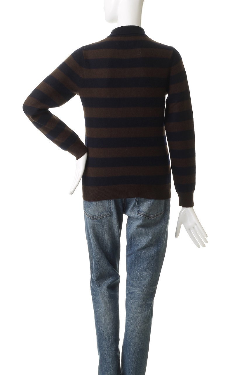 【デミーリー/DEMYLEE】のDEMIRA シグネチャーカシミヤ ボーダーポロニット 人気、トレンドファッション・服の通販 founy(ファニー) ファッション Fashion レディースファッション Fashion for Women トップス・カットソー Cut & Sew Tops ニット Knit Tops & Sweaters カジュアルプルオーバー・ニットトップス Pullovers & Knit Tops / Casual Pullovers コンパクト Compact, Small Size スラックス Slacks, Dress Pants ボーダー Border, Stripe ワイド Wide, Wide Fit 定番 Standard, Basic Item other-4|ID: prp329100004737536 ipo3291000000036067033