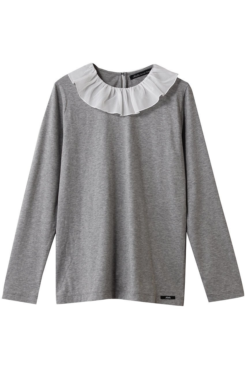 【ビリティス ディセッタン/Bilitis dix-sept ans】のボイルカラーロングTシャツ インテリア・キッズ・メンズ・レディースファッション・服の通販 founy(ファニー) 　ファッション　Fashion　レディースファッション　Fashion for Women　トップス・カットソー　Cut & Sew Tops　シャツ・ブラウス・オフィスカジュアル　Elegant Blouses & Button-Ups　ロングTシャツ・Tシャツ　Longline T-Shirts & Tees　カットソー・ベーシックTシャツ　Cut-and-Sewn Tops / Stretch Tees & Basics　2025年　2025　2025-2026秋冬・A/W　Autumn/Winter 2025–26 AW25–26　おすすめ　Recommended / Our Picks　カットソー　Cut and Sewn Top　カーディガン　Cardigan, Knitwear　スリーブ　Sleeve, Long Sleeve / Short Sleeve　フェミニン　Feminine, Girly　フリル　Frill, Ruffle　ロング　Long, Long-Length　A/W・秋冬　Autumn/Winter　グレー|ID: prp329100004738863 ipo3291000000034228918
