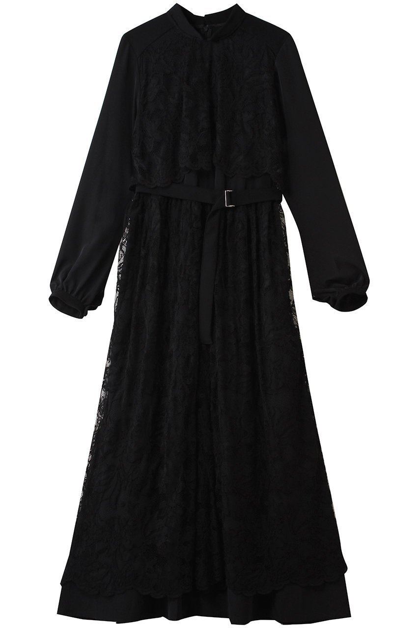 【ロキト/LOKITHO】のレイヤード レース ドレス インテリア・キッズ・メンズ・レディースファッション・服の通販 founy(ファニー) 　ファッション　Fashion　レディースファッション　Fashion for Women　ワンピース　Dresses　フォーマル・パーティードレス・結婚式用ドレス　Elegant & Casual Dresses　チュニック　Tunic Tops & Dresses　チュニック　Tunic, Long Top　ドレス　Dress, One-Piece　ミックス　Mix, Mixed Style　モダン　Modern, Contemporary　レース　Lace, Lace Fabric　ロング　Long, Long-Length　エレガント 上品　Elegant　新作・新入荷　New Arrivals / New In　ブラック|ID: prp329100004738866 ipo3291000000034228942