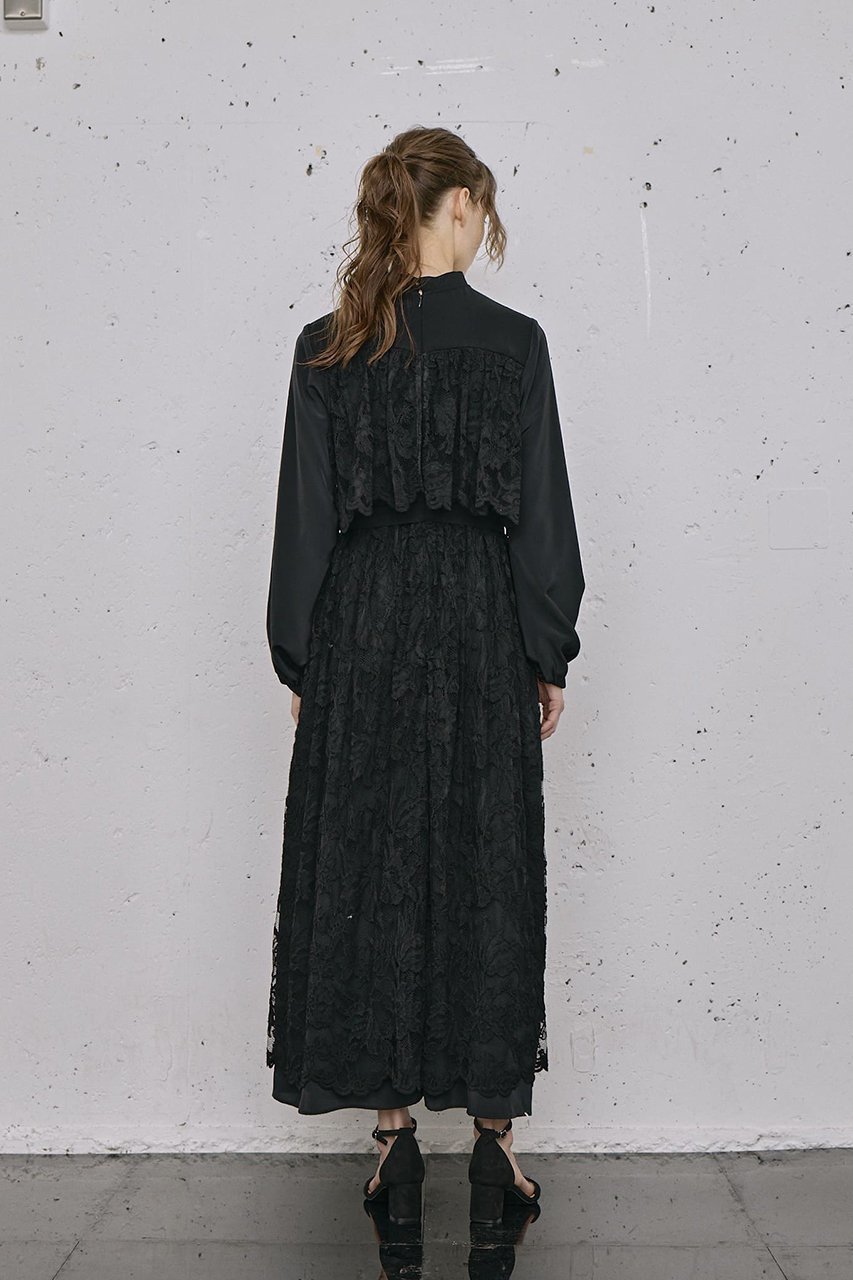 【ロキト/LOKITHO】のレイヤード レース ドレス 人気、トレンドファッション・服の通販 founy(ファニー) 　ファッション　Fashion　レディースファッション　Fashion for Women　ワンピース　Dresses　フォーマル・パーティードレス・結婚式用ドレス　Elegant & Casual Dresses　チュニック　Tunic Tops & Dresses　チュニック　Tunic, Long Top　ドレス　Dress, One-Piece　ミックス　Mix, Mixed Style　モダン　Modern, Contemporary　レース　Lace, Lace Fabric　ロング　Long, Long-Length　エレガント 上品　Elegant　新作・新入荷　New Arrivals / New In　other-8|ID: prp329100004738866 ipo3291000000034228949