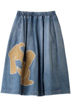 【マルニ/MARNI】のバードパッチワークデニムギャザースカート 人気、トレンドファッション・服の通販 founy(ファニー) ファッション Fashion レディースファッション Fashion for Women スカート Skirts ギャザー Gathered, Ruffled シンプル Simple, Minimal デニム Denim, Jeans Material パッチワーク Patchwork, Mixed Fabric |ID:prp329100004738885