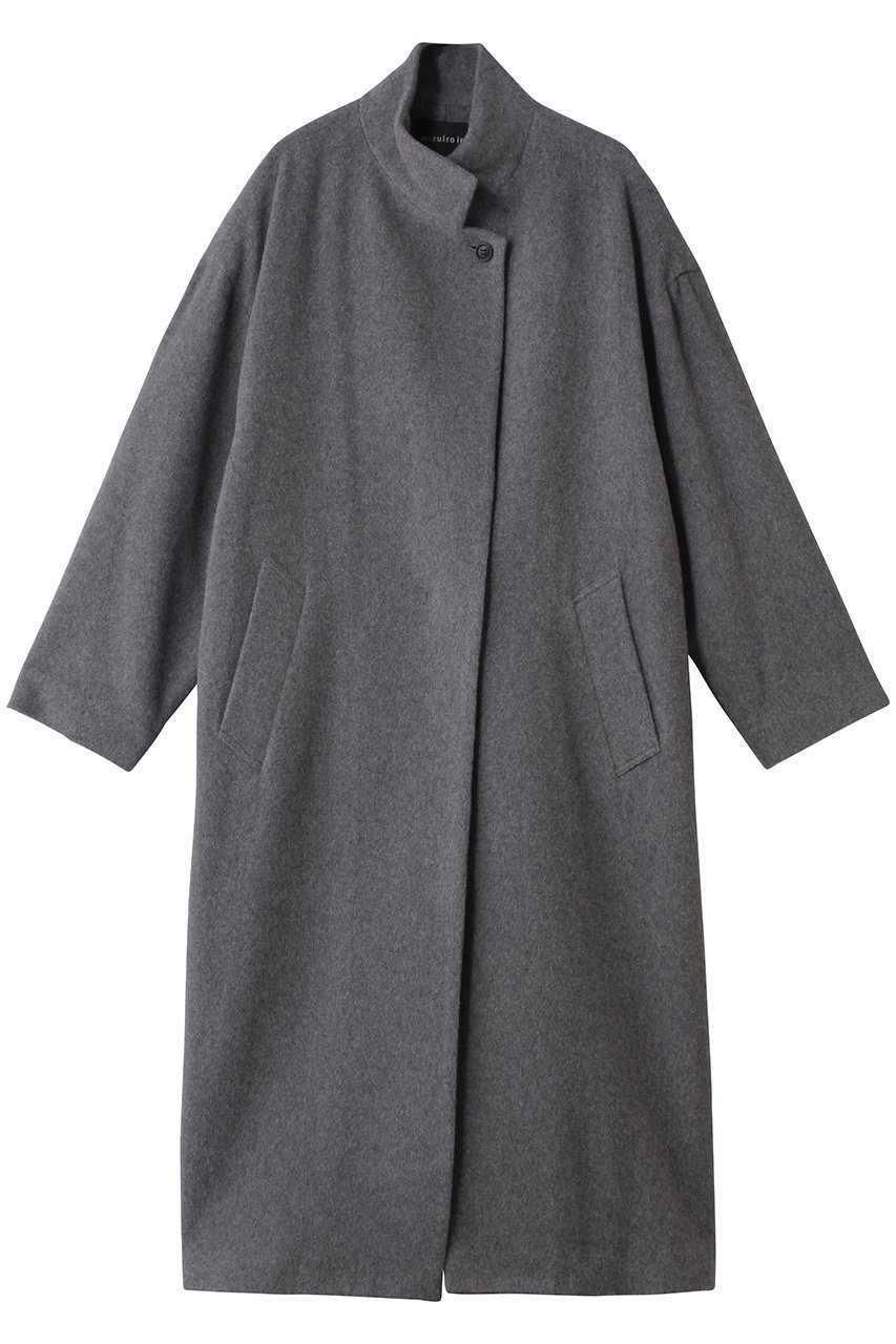 【ミズイロ インド/mizuiro ind】のウールブレンドスタンドカラーコート インテリア・キッズ・メンズ・レディースファッション・服の通販 founy(ファニー) 　ファッション　Fashion　レディースファッション　Fashion for Women　アウター　Coat / Outerwear Collection　コート・ロングコート・ピーコート　Long Coats, Peacoats & More　スタンド　Stand Collar, Upright Stand　フロント　Front, Front Design　ロング　Long, Long-Length　人気　Popular, Best Seller　定番　Standard, Basic Item　A/W・秋冬　Autumn/Winter　c.gray|ID: prp329100004738887 ipo3291000000034241769