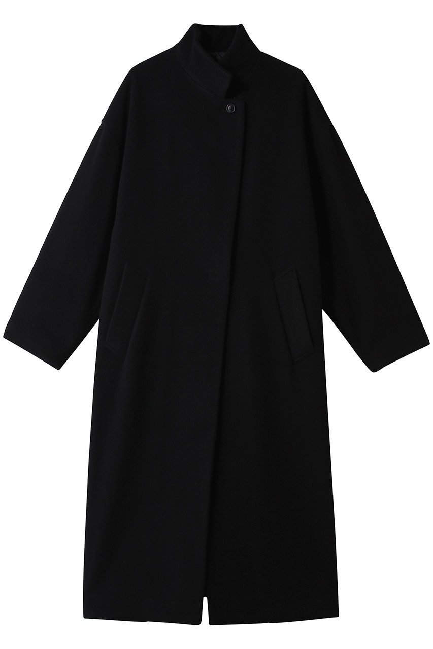 【ミズイロ インド/mizuiro ind】のウールブレンドスタンドカラーコート インテリア・キッズ・メンズ・レディースファッション・服の通販 founy(ファニー) 　ファッション　Fashion　レディースファッション　Fashion for Women　アウター　Coat / Outerwear Collection　コート・ロングコート・ピーコート　Long Coats, Peacoats & More　スタンド　Stand Collar, Upright Stand　フロント　Front, Front Design　ロング　Long, Long-Length　人気　Popular, Best Seller　定番　Standard, Basic Item　A/W・秋冬　Autumn/Winter　black|ID: prp329100004738887 ipo3291000000034241770