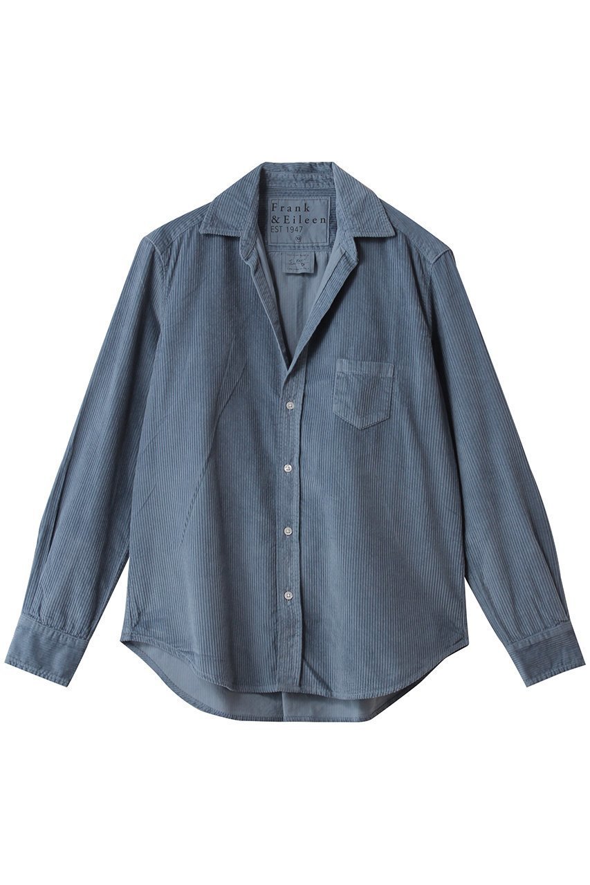 【フランク&アイリーン/Frank&Eileen】のEILEEN イタリアンコーデュロイ シャツ インテリア・キッズ・メンズ・レディースファッション・服の通販 founy(ファニー) 　ファッション　Fashion　レディースファッション　Fashion for Women　トップス・カットソー　Cut & Sew Tops　シャツ・ブラウス・オフィスカジュアル　Elegant Blouses & Button-Ups　エレガント 上品　Elegant　コーデュロイ　Corduroy, Cord Fabric　スリーブ　Sleeve, Long Sleeve / Short Sleeve　ポケット　Pocket, Pocket Detail　ロング　Long, Long-Length　ブルー|ID: prp329100004738891 ipo3291000000034463489